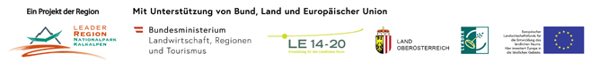 Logo: LFW, Bund, LandOOE, EU und LEADER.